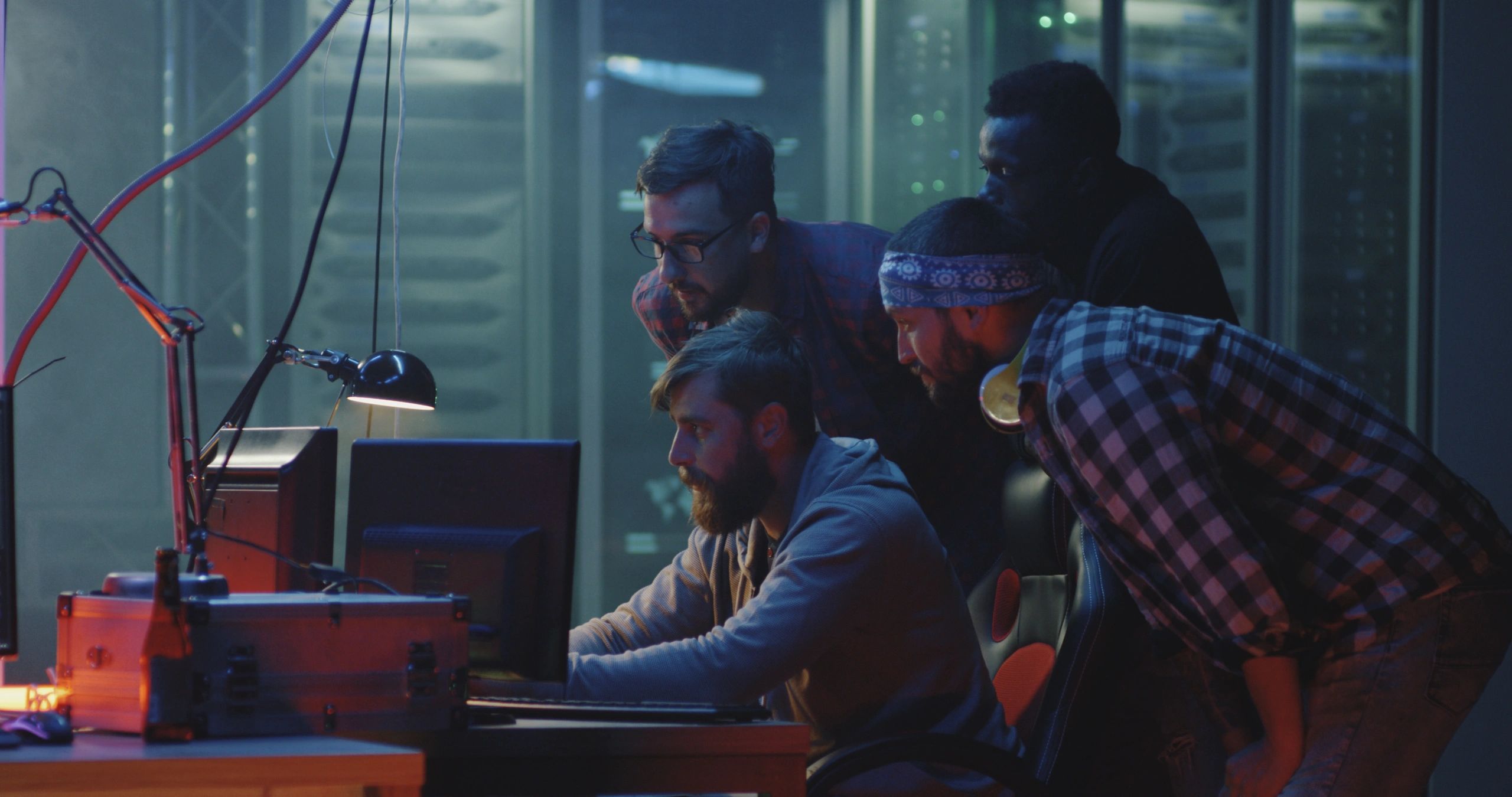Cybersecurity professionals monitoring security systems